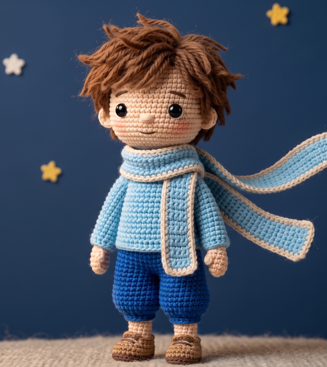 Gabo el príncipe mayor en tejido amigurumi hiperrealista