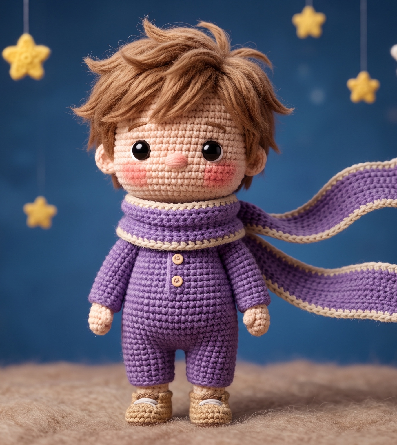 Jero el príncipe menor en tejido amigurumi hiperrealista